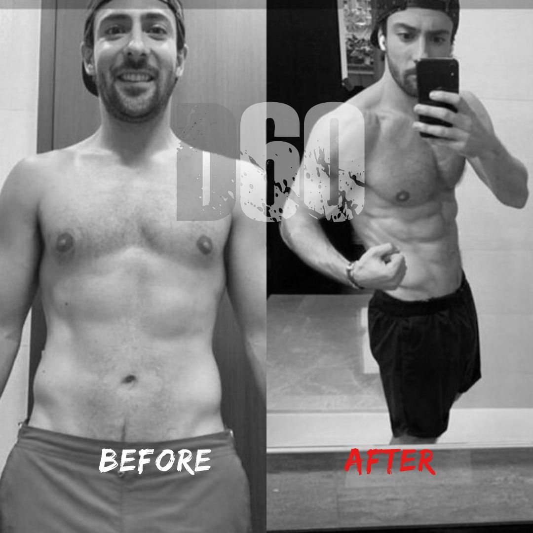 D60 Before and After fat loss transformation in Dubai