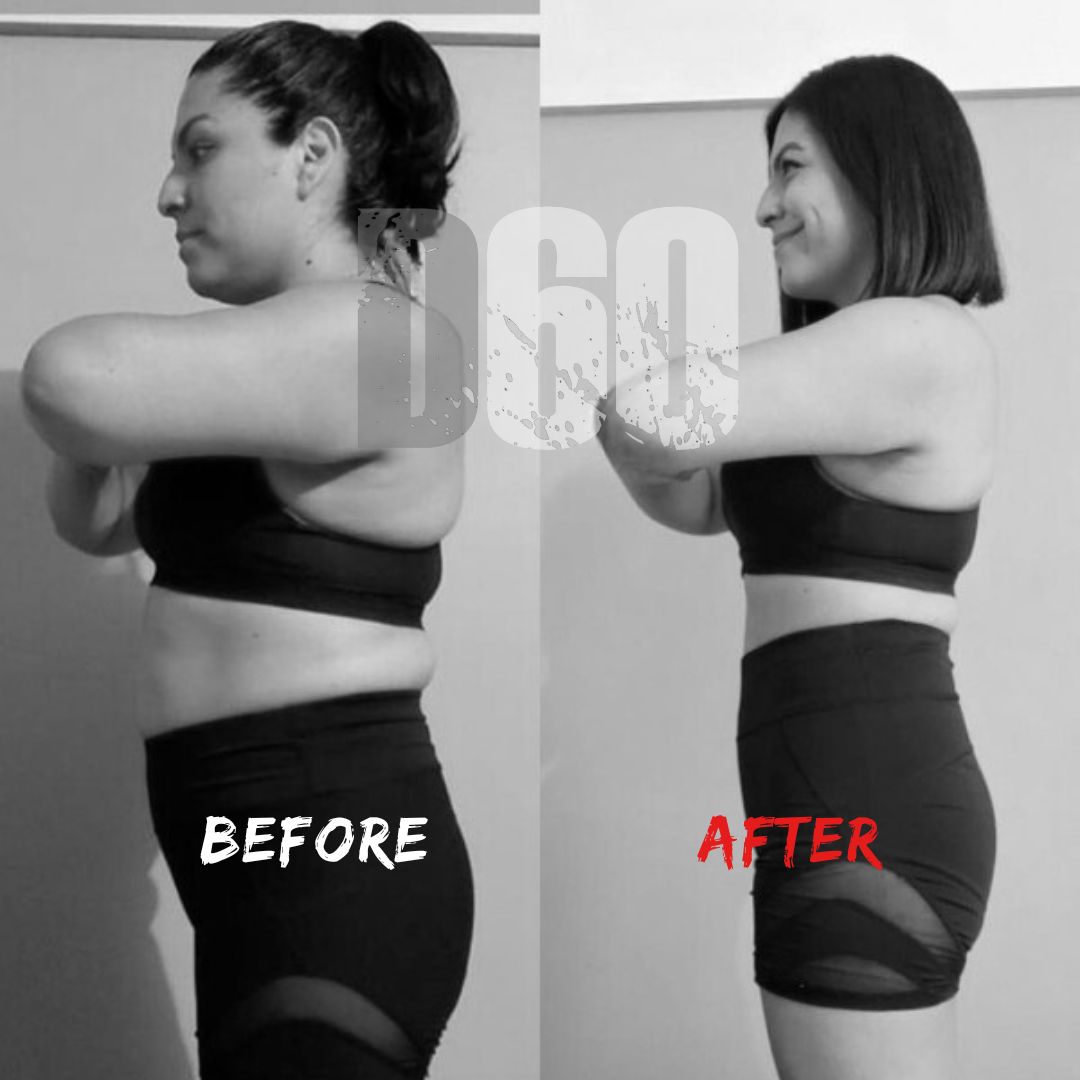 D60 Before and After fat loss transformation in Dubai