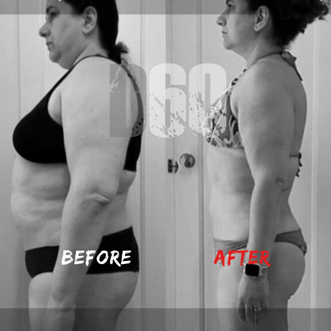 D60 Before and After fat loss transformation in Dubai