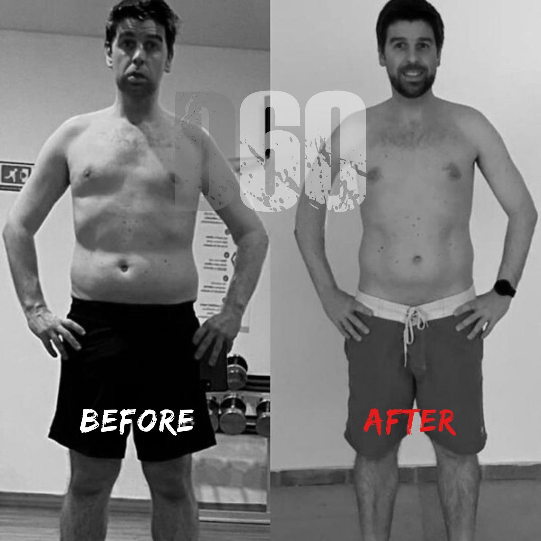 D60 Before and After fat loss transformation in Dubai