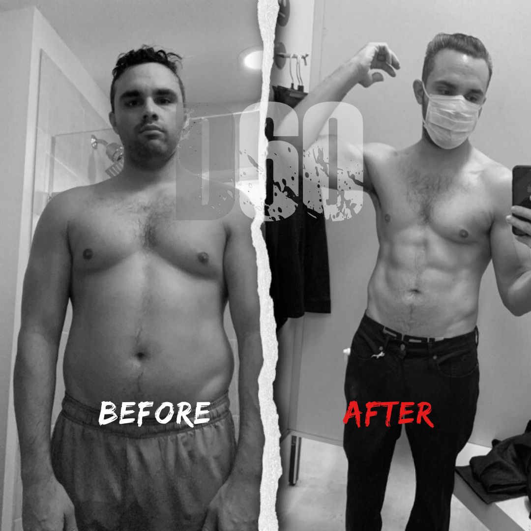 D60 Before and After fat loss transformation in Dubai