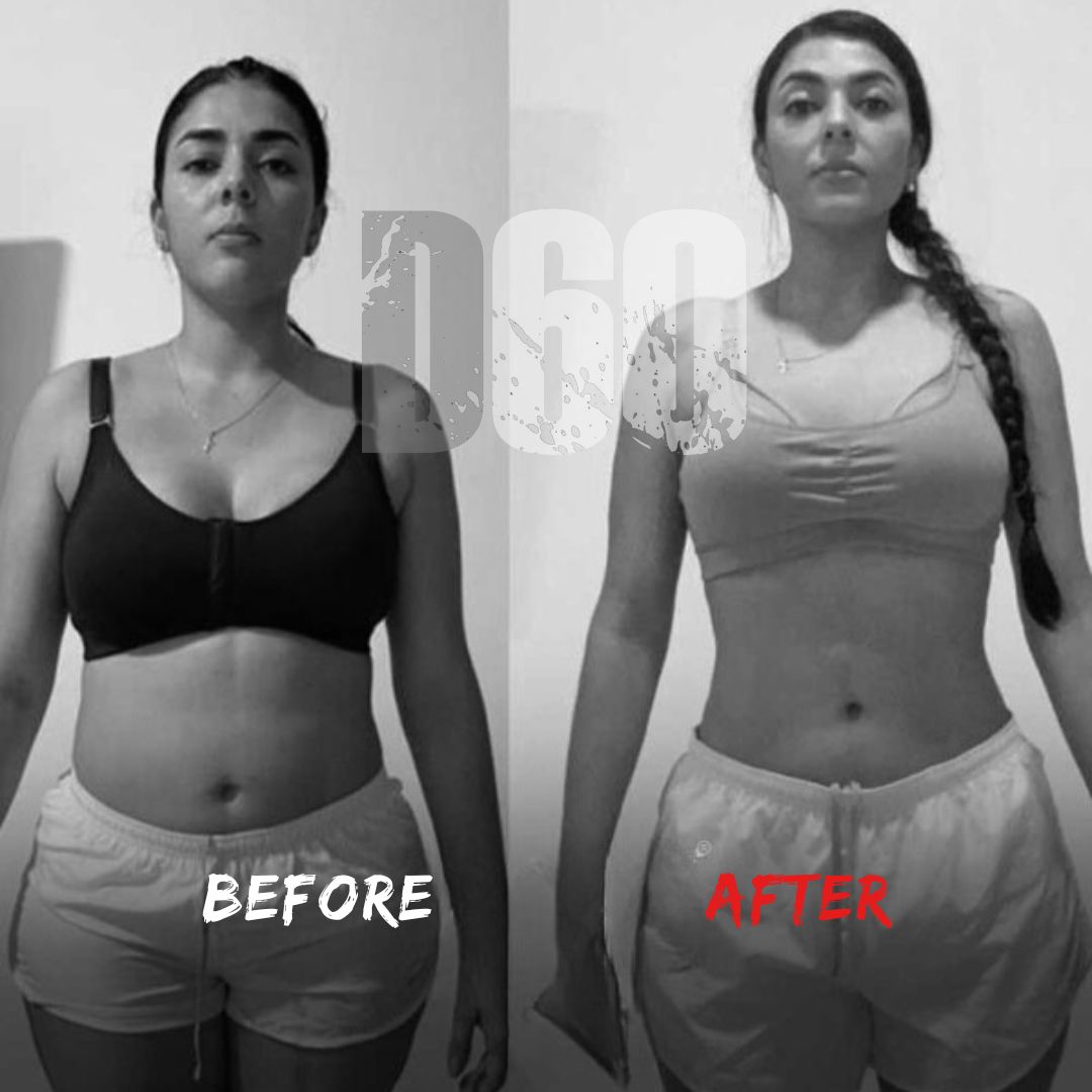 D60 Before and After fat loss transformation in Dubai